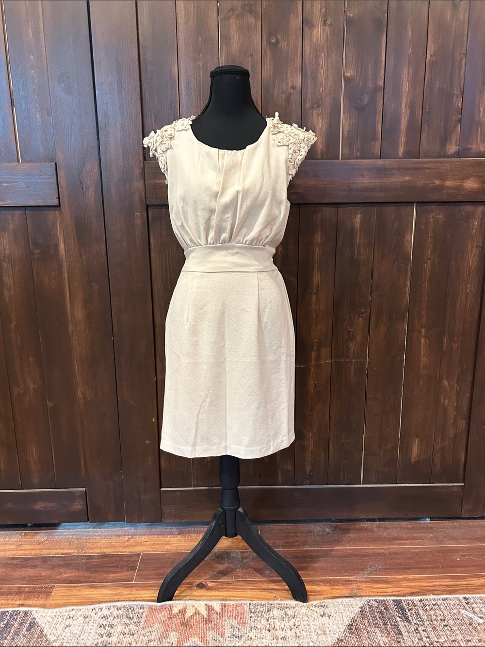 Darling Cream Cap-Sleeve Mini Dress